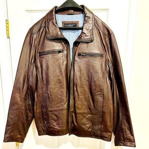 Brown Rivet Leather Jacket